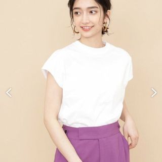 アダムエロぺ(Adam et Rope')のアダムエロペフェム 強撚糸 コットンクルーネックフレンチTEE(Tシャツ(半袖/袖なし))