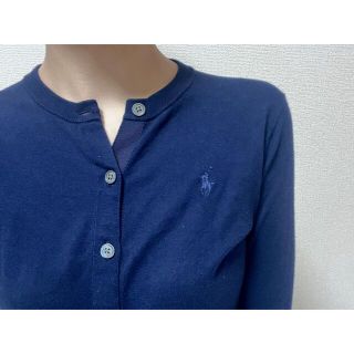 ポロラルフローレン(POLO RALPH LAUREN)のラルフローレン　クルーネックニットカーディガン　ネイビー(カーディガン)