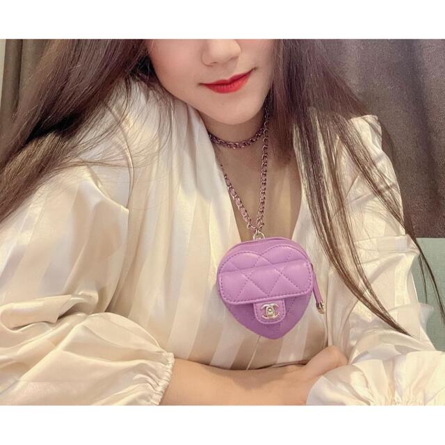 CHANEL(シャネル)の激レア希少カラー💜2022SS CHANEL シャネル ハートコインパース レディースのファッション小物(コインケース)の商品写真