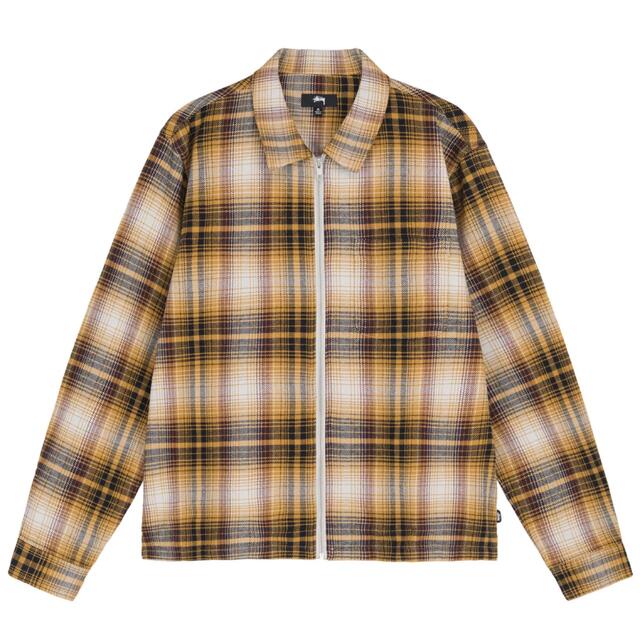 stussy jack shadow plaid zip shirt -