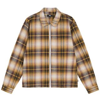 stussy SHADOW PLAID ZIP LS SHIRT ジップ | angeloawards.com