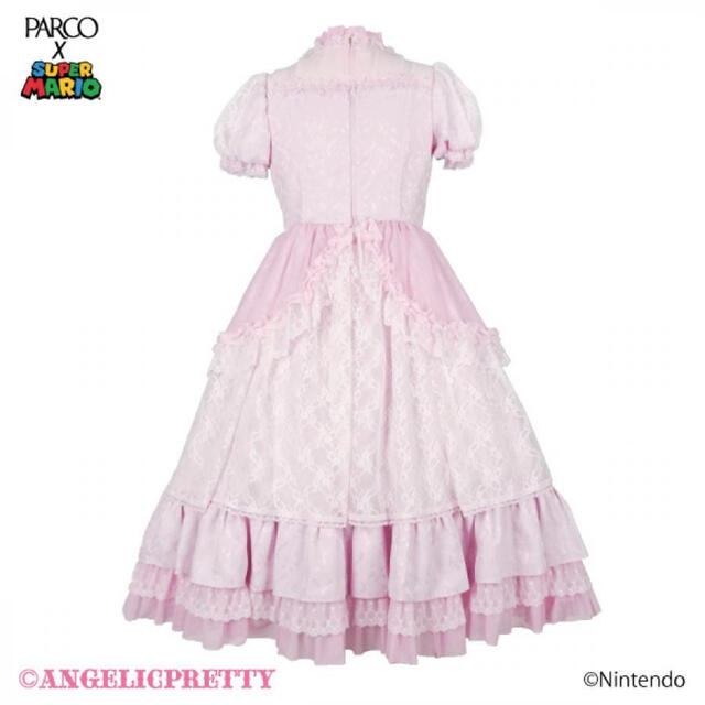 Angelic Pretty(アンジェリックプリティー)のParco x スーパーマリオ　ピーチ姫　Dress Set レディースのワンピース(ひざ丈ワンピース)の商品写真