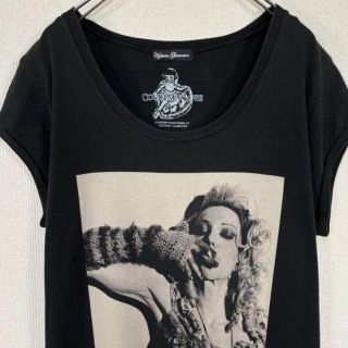 ヒステリックグラマー(HYSTERIC GLAMOUR)の【コラボ】ヒステリックグラマー×コートニーラブ　ワンピース　転写プリント　黒色(ひざ丈ワンピース)