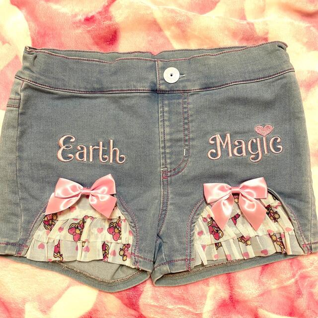 EARTHMAGIC - EarthMagic マフィー総柄チュールフリル デニムショーパン