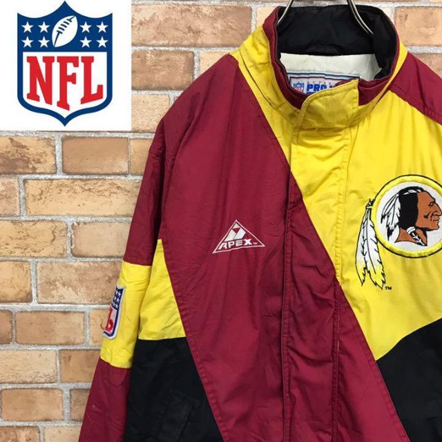 【NFL】ナイロンジャケット　レッドスキンズ　刺繍ロゴ　APEXONE　アメフト