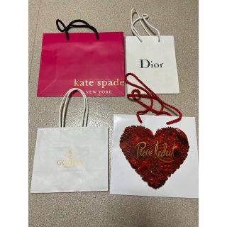 ケイトスペードニューヨーク(kate spade new york)のショップ袋　紙袋　4点セット　Dior katespade GODIVA(ショップ袋)