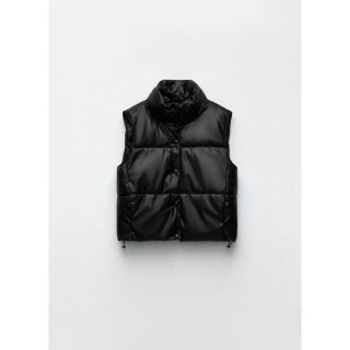 ZARA - zara フェイクレザー パフベストの通販 by まあ's shop|ザラ