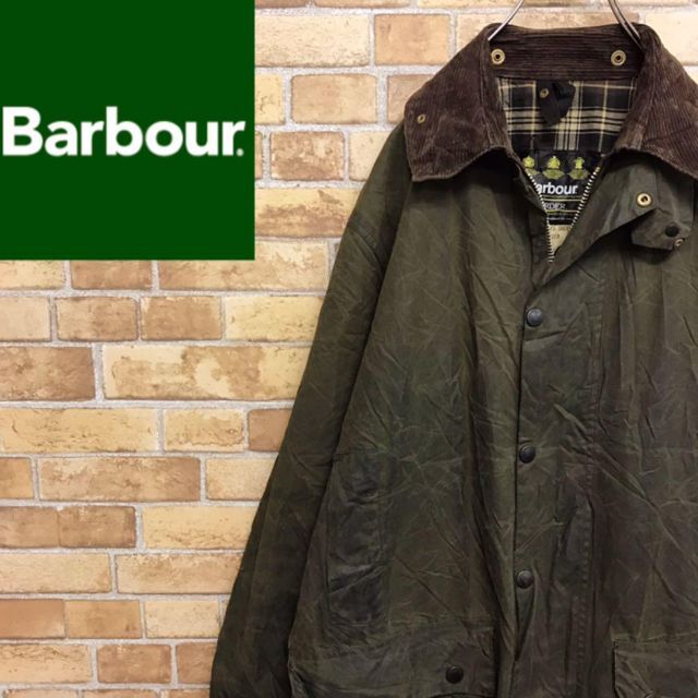 England製 80s Barbour オイルドジャケット ボーダー B903