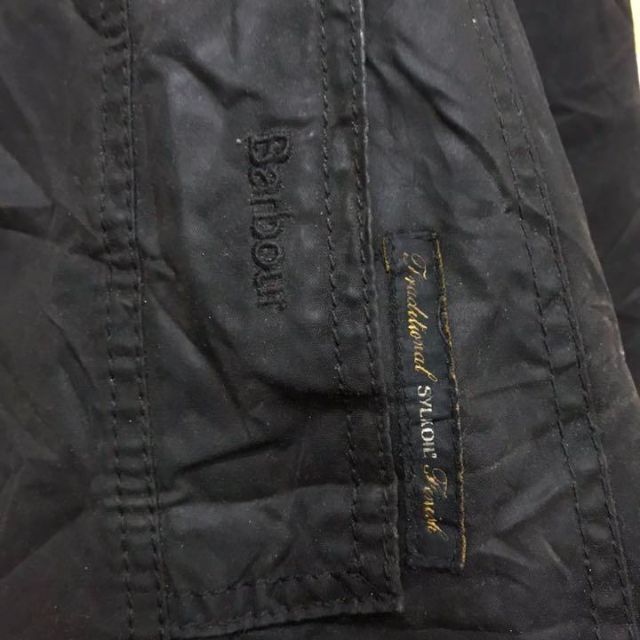 【バブアー】オイルドコート ジャケット BELSAY 裏地キルティング 黒 7