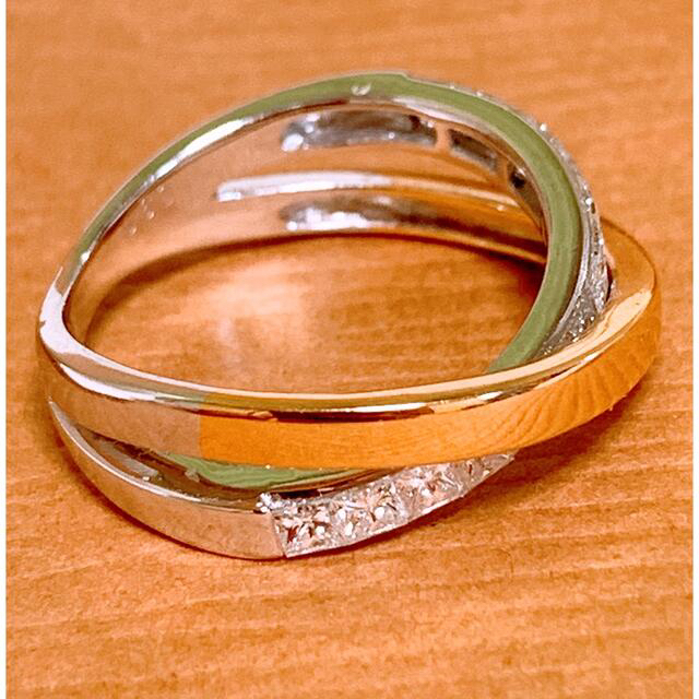 上質❗️コンビカラー❣️D0.60ct K18プリンセスダイヤリング レディースのアクセサリー(リング(指輪))の商品写真