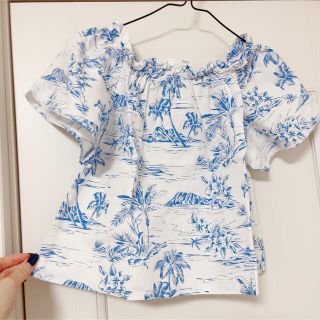 ザラキッズ(ZARA KIDS)のZARAkids ヤシ柄　オフショル　140(Tシャツ/カットソー)