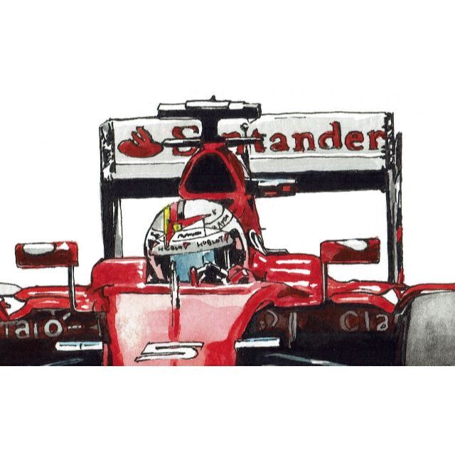 GC-748フェラーリF-1/458限定版画 直筆サイン額装●作家 平右ヱ門