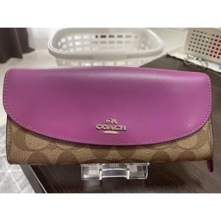 コーチ(COACH)のCOACH 長財布 パープル×ブラウン(財布)