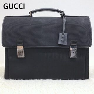 グッチ(Gucci)のグッチ ビジネスバッグ ナイロン×レザー A4収納可能 チャーム ロゴ金具(ビジネスバッグ)