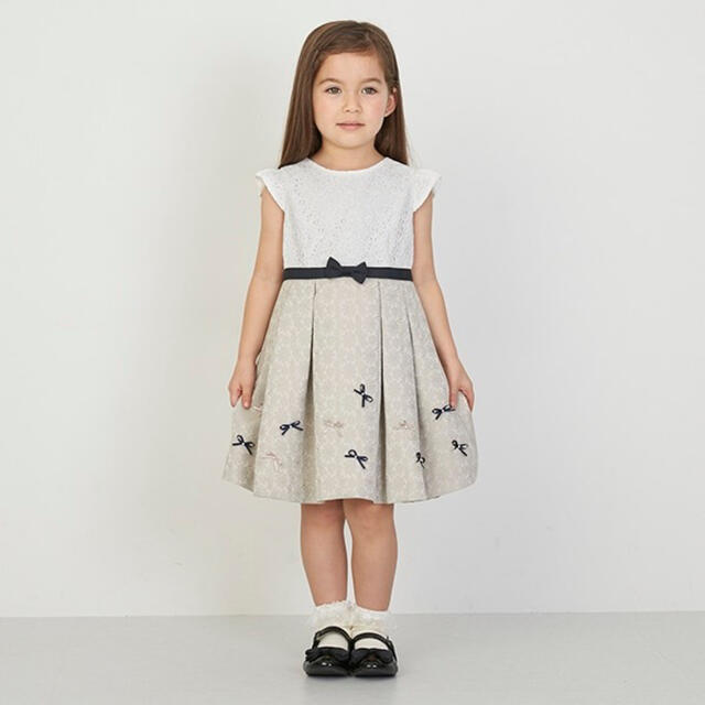 新品未開封　petit main ジャカードリボンOP+衿つきJKセット　110キッズ服女の子用(90cm~)