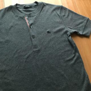 バーバリーブラックレーベル(BURBERRY BLACK LABEL)のはるさん様専用 バーバリーブラックレーベル  ボタンTシャツ　グレー(Tシャツ/カットソー(半袖/袖なし))