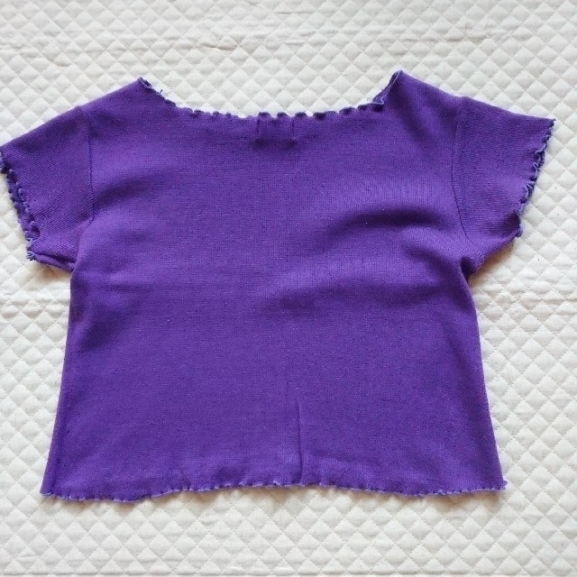 ショート丈 Tシャツ  紫 レディースのトップス(Tシャツ(半袖/袖なし))の商品写真