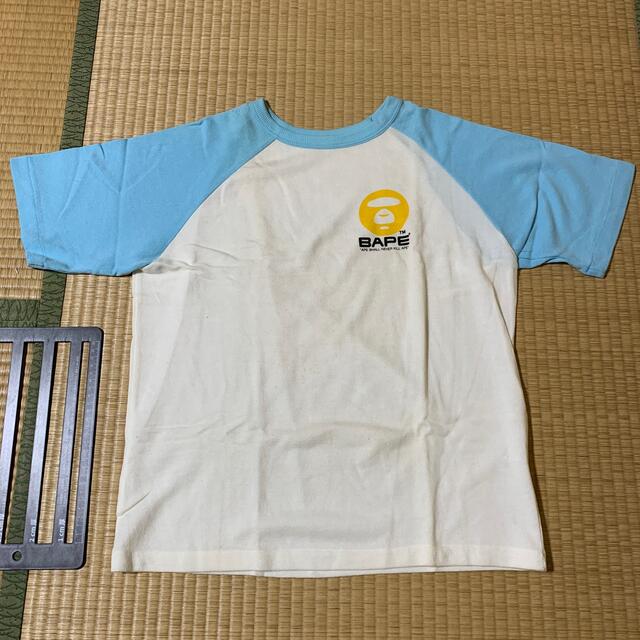 A BATHING APE(アベイシングエイプ)のエイプ　半袖　Tシャツ　白　水色　Lサイズ　A BATHING APE　メンズ メンズのトップス(Tシャツ/カットソー(半袖/袖なし))の商品写真