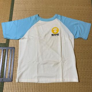 アベイシングエイプ(A BATHING APE)のエイプ　半袖　Tシャツ　白　水色　Lサイズ　A BATHING APE　メンズ(Tシャツ/カットソー(半袖/袖なし))