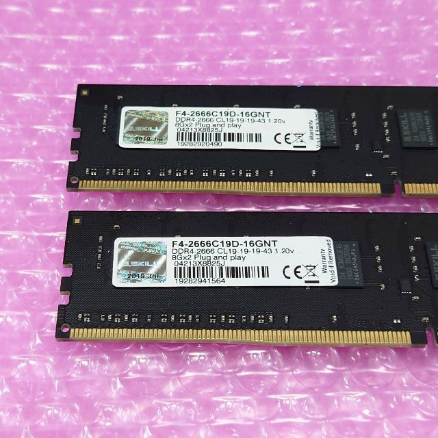 G.SKILL 16GB (8GBx2) DDR4-2666 A91-2 1