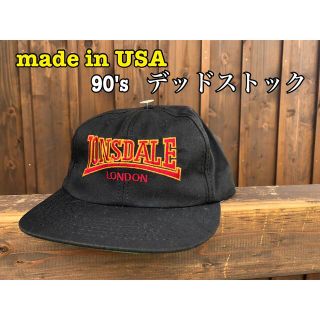 ロンズデール(LONSDALE)のUSA製　lonsdale デッドストック　キャップ　ブラック　90's(キャップ)