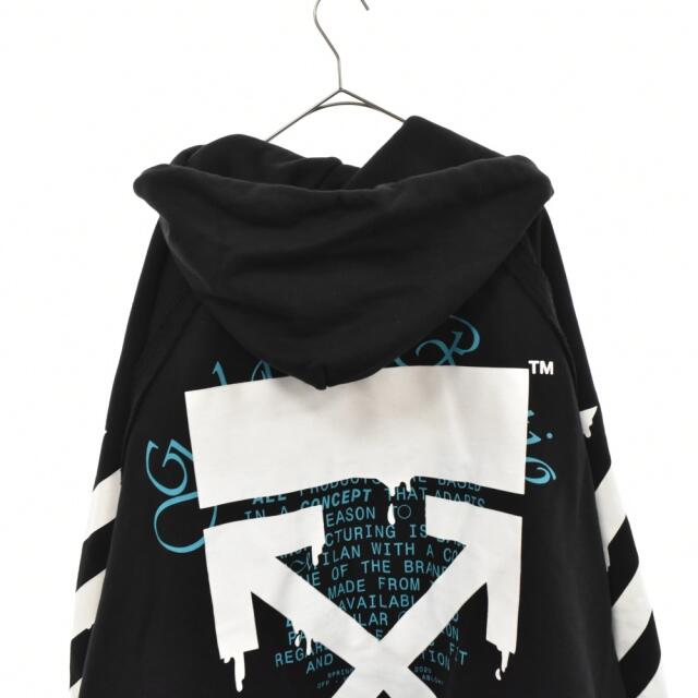 OFF-WHITE オフホワイト 20SS Dripping Arrows Incomp Hoodie ドリッピングアローズインコンプフーディ プルオーバーパーカー ブラック OMBB057R20E30005