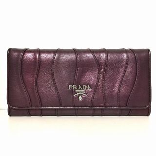 プラダ(PRADA)のPRADA(プラダ) 長財布 - パープル レザー(財布)