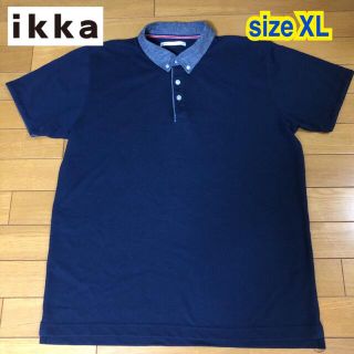 イッカ(ikka)のイッカ　メンズポロシャツ 紺　XL(ポロシャツ)