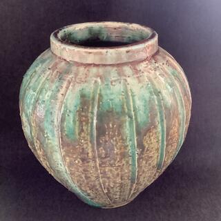 花瓶　花器　陶器　グリーン　緑(花瓶)