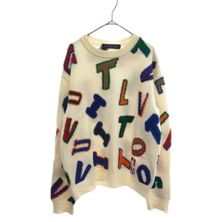 ルイヴィトン(LOUIS VUITTON)のLOUIS VUITTON ルイヴィトン 21AW ×NBA LETTERS CREWNECK KNIT SWEATER 1A8X0J ×エヌビーエー レターズクルーネックニットセーター ホワイト(ニット/セーター)