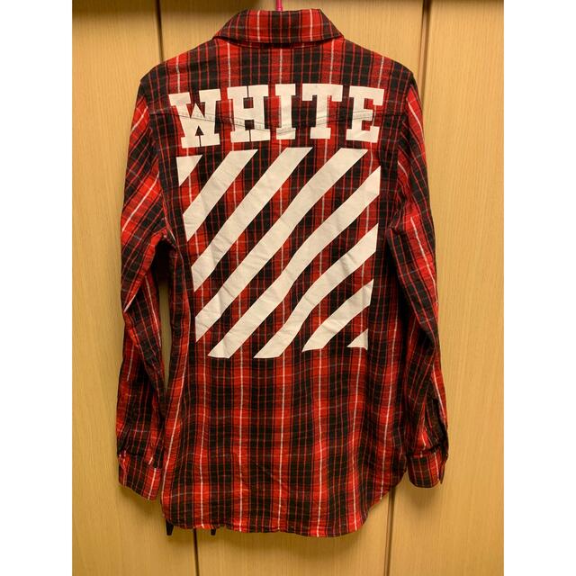 OFF-WHITE オフホワイト レッドチェックシャツ L