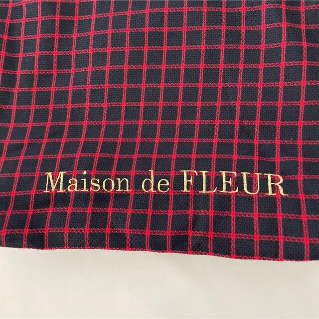 Maison de FLEUR(メゾンドフルール)の★美品★メゾンドフルール　トートバッグ　赤　ボルドー　チェック柄 レディースのバッグ(トートバッグ)の商品写真