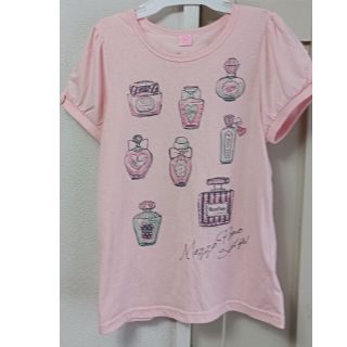 メゾピアノジュニア(mezzo piano junior)のmezzopiano　パフュームボトルプリントＴシャツライトピンク　150(Tシャツ/カットソー)