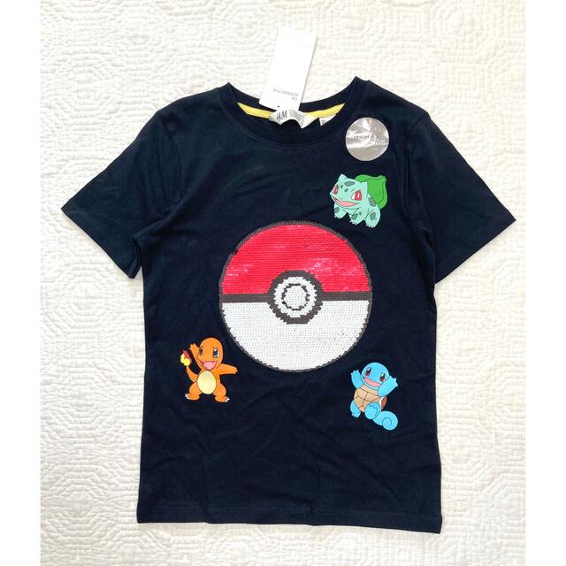 H&M(エイチアンドエム)の新品h&mポケモンスパンコールTシャツ120〜130cm男の子モンスターボール キッズ/ベビー/マタニティのキッズ服男の子用(90cm~)(Tシャツ/カットソー)の商品写真