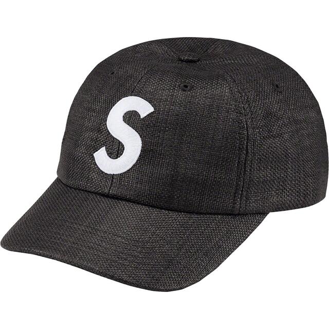 黒 Supreme Raffia S Logo 6-Panel Cap 新品メンズ