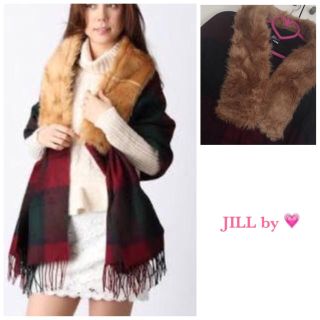 ジルバイジルスチュアート(JILL by JILLSTUART)のファー付き大判ストール◆ジルバイ(マフラー/ショール)