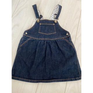 プチバトー(PETIT BATEAU)の美品　プチバトー　デニムジャンバースカート　86cm(ワンピース)