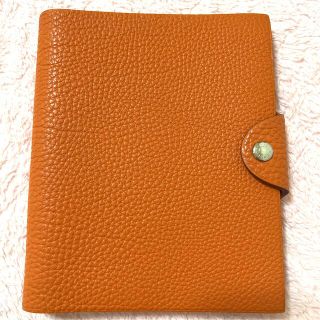 エルメス(Hermes)の【未使用保管品】HERMES エルメス ユリスPM 手帳 オレンジ レフィル付き(手帳)