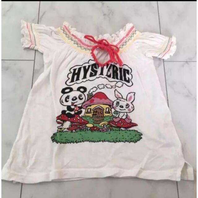 HYSTERIC MINI(ヒステリックミニ)のヒスミニ　リボン　カットソー　白 キッズ/ベビー/マタニティのキッズ服女の子用(90cm~)(Tシャツ/カットソー)の商品写真