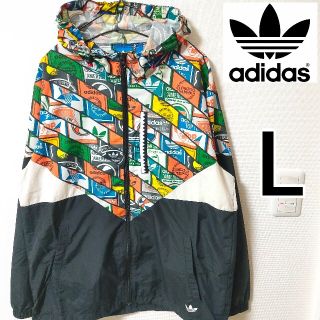 アディダス(adidas)のadidas 総柄 モノグラム ブルゾン ナイロンジャケット アディダス 男性L(ブルゾン)