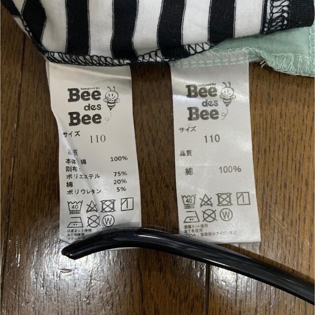 110 Bee des Bee 半袖ワンピース 2着 まとめ売り キッズ/ベビー/マタニティのキッズ服女の子用(90cm~)(ワンピース)の商品写真