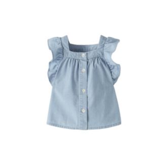 ザラキッズ(ZARA KIDS)の【ZARA KIDS】フリル付きシャンブレーブラウス(ブラウス)