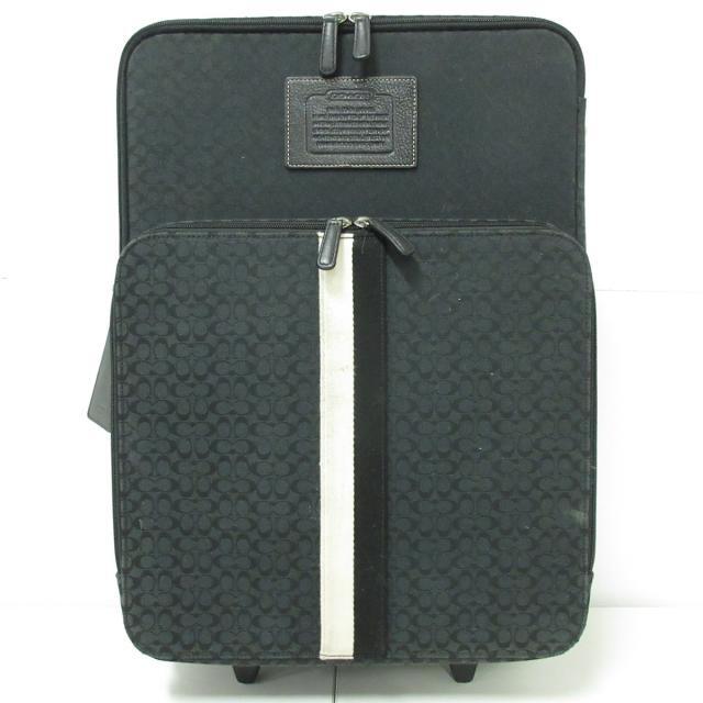 【美品】COACH　スーツケース　キャリーバッグ　ミニシグネチャー　ブラック