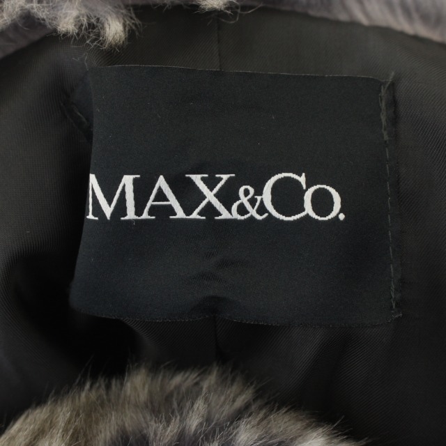 Max & Co.(マックスアンドコー)のマックス&コー MAX&CO. フェイクファージャケット コート 40 グレー レディースのジャケット/アウター(毛皮/ファーコート)の商品写真