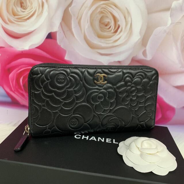 ＊専用＊美品 CHANEL シャネル カメリア ラウンドジップ 長財布