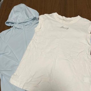 ジーユー(GU)のUNIQLO UV カットパーカー・GU ノースリーブ(Tシャツ/カットソー)