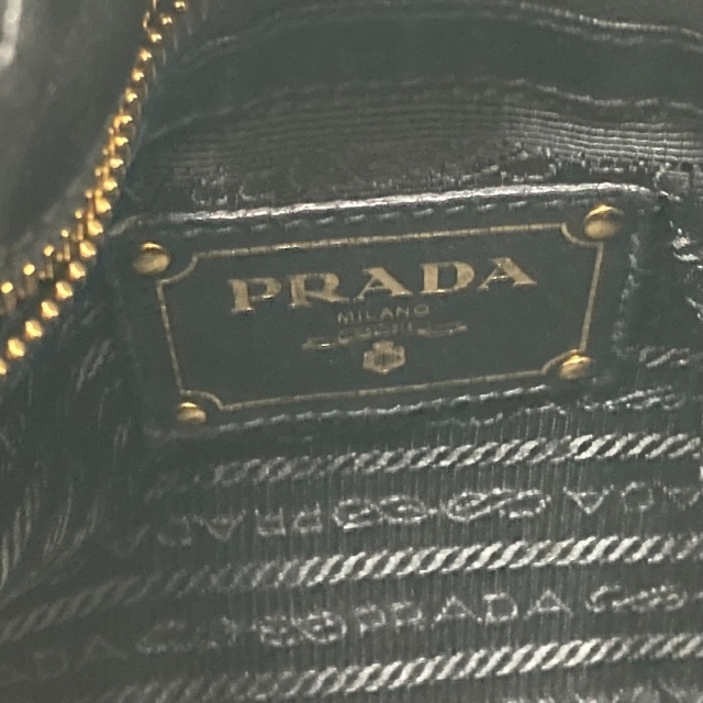 プラダ PRADA サイドリボン BR4205 ロゴ 2WAY ショルダーバッグ ハンドバッグ レザー ブラック