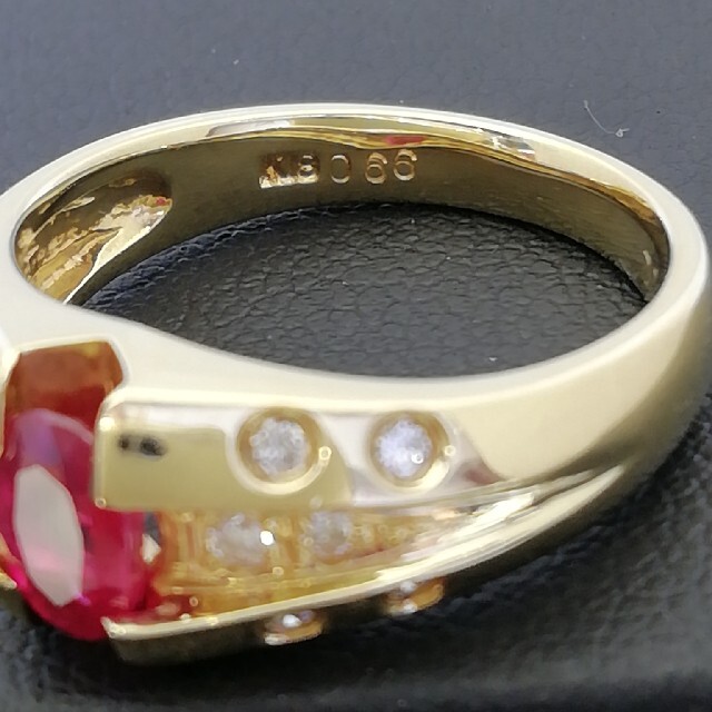 K18YG✨指を綺麗に✨見せてくれる金のルビー✨ダイヤ✨リング K18YG✨指を綺麗に✨見せてくれる金のルビー✨ダイヤ✨リング