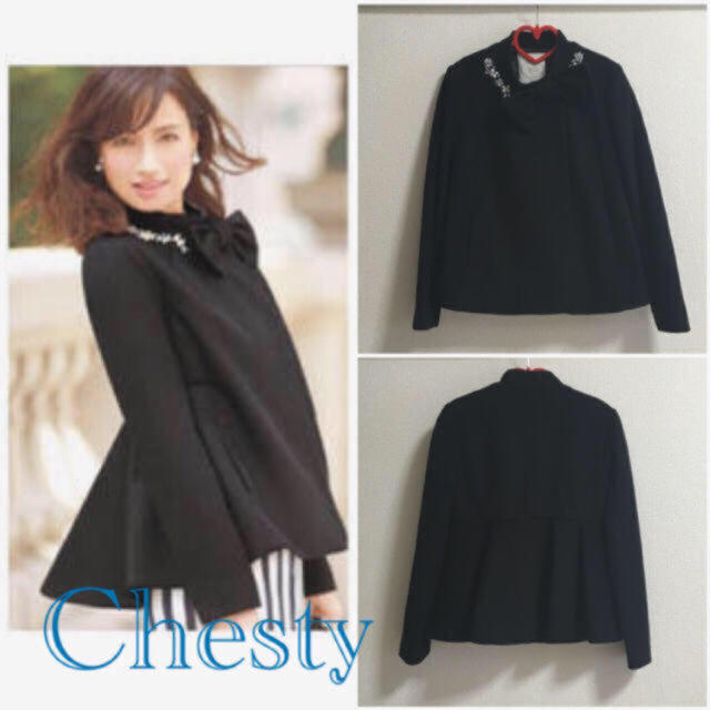 Chesty(チェスティ)のChestyウールコカシミアート◎ジルスチュアート、ランバンオンブルー レディースのジャケット/アウター(その他)の商品写真