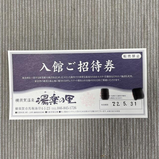 湯楽の里(横須賀) 入館券 2022.5.31まで(その他)